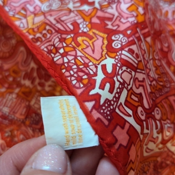 Glentex Vintage Scarf Rectangle Acetate Made In Japan Geometric Boho - Picture 4 of 8